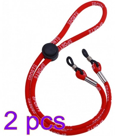 Oval 2Pcs Eyeglass Holder Strap Sunglass String Glasses Neck Cord Adjustable Eyewear Retainer(Red) - CI18WDXME8S $7.77