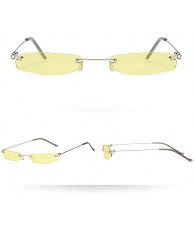 Oval Vintage Transparent Small Frame Sunglasses Fashion Eyewear Metal Frame UV Protection - D - CD1908NLH8D $8.12