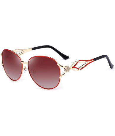 Butterfly Butterfly Sunglasses Polarized Diamond Sunglasses Women Driving Coating Sunglasses - Golden Red - CV18TZKD5GA $50.67