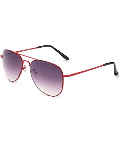 Aviator Slimmy" - Classic Color Design Aviator High Fashion Sunglasses for Women and Men - Red - C312NSDY9OR $19.23