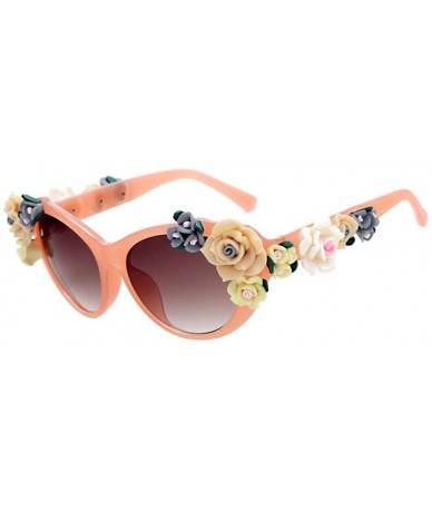 Aviator Retro Rose Sunglasses Women Beach Holiday Baroque Flowers Sun Glasses Women 1 - 3 - C618YQN65HO $13.42