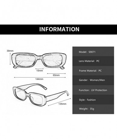 Square Small Rectangle Sunglasses Women UV 400 Retro Square Driving Glasses - White Black - C3196D2XWOQ $9.82
