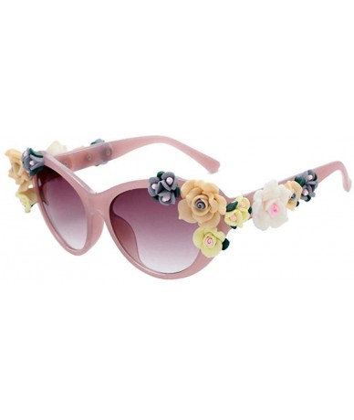 Aviator Retro Rose Sunglasses Women Beach Holiday Baroque Flowers Sun Glasses Women 1 - 3 - C618YQN65HO $13.42
