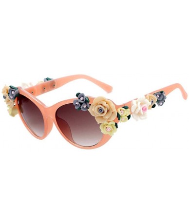 Aviator Retro Rose Sunglasses Women Beach Holiday Baroque Flowers Sun Glasses Women 1 - 3 - C618YQN65HO $13.42