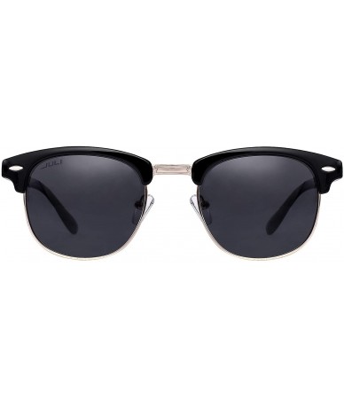 Rimless Retro Polarized Sunglasses for Men Women 8036 - Black/Grey - CR192UA88MI $7.01