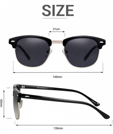 Rimless Retro Polarized Sunglasses for Men Women 8036 - Black/Grey - CR192UA88MI $7.01