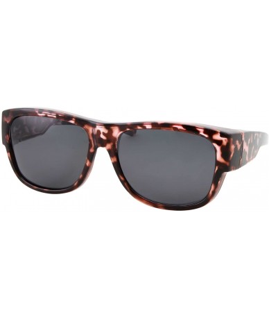 Oversized Women Polarized Fit Over Sunglasses - Less Bulky - Ladies Size - Tortoise Pink - CN18DSRZDII $30.66