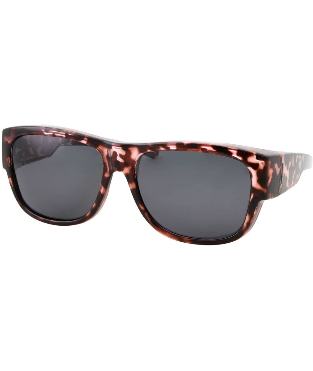 Oversized Women Polarized Fit Over Sunglasses - Less Bulky - Ladies Size - Tortoise Pink - CN18DSRZDII $14.79