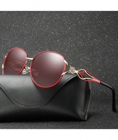 Butterfly Butterfly Sunglasses Polarized Diamond Sunglasses Women Driving Coating Sunglasses - Golden Red - CV18TZKD5GA $50.67