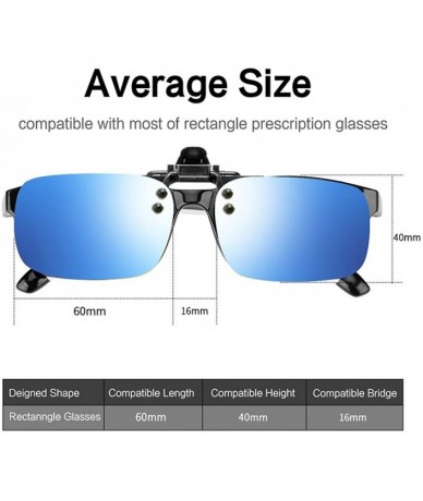 Round Polarized Mens Classic Trendy Stylish Sunglasses UV400 Clip-on Over Precription Glasses NCS004 - 2 Blue Lens - C118Z9LQ...