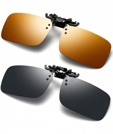 Rectangular Polarized Sunglasses Anti Glare Fishing Prescription - Orange + Black - CL18RL377L4 $16.37