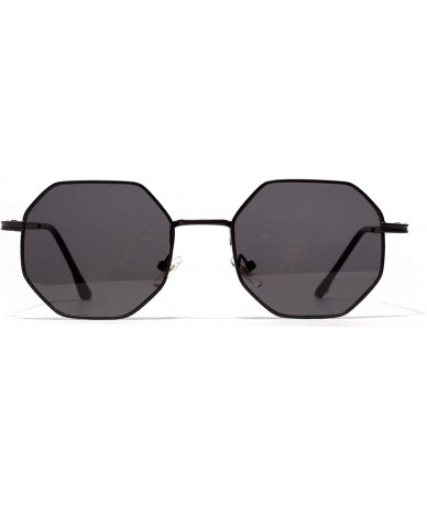 Square Octagon Sunglasses Women Gold Black Brown Small Sun Glasses Men Polygon Metal Frame Birthday Present Uv400 - C7197A2QR...