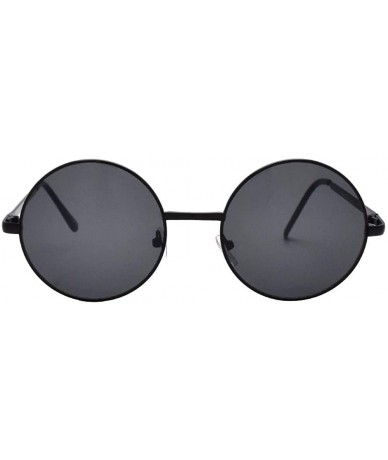 Round John Lennon 60's Vintage Round Hippie Sunglasses P2012 - Black-smoke Lens - C812GJFM9HD $10.41