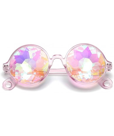 Sport Kaleidoscope Rave Glasses Rainbow Prism Sunglasses Goggles - Pink - C918NO3Y9Z3 $7.82