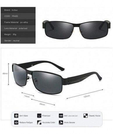 Oval Men's Hot Retro Driving Polarized Sunglasses Metal Frame 100% UV protection - Gold-tea - C518K2EEDL0 $18.84