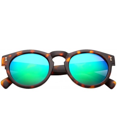 Rimless Flat Matte UV400 Revo Color Resin Lens Retro Outdoor Goggle Sunglasses-5 Colour - Leopard Frame/Green Lens - C5184U5A...