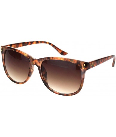 Rectangular Womens Boyfriend Style Horn Rim Rectangular Retro Plastic Sunglasses - Tortoise Brown - CW18OEQLI4M $8.60