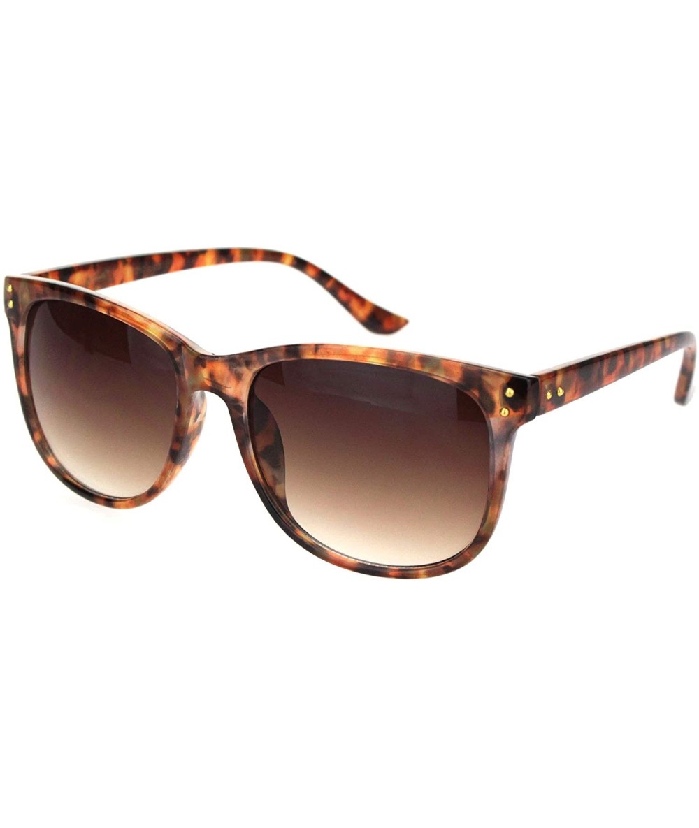 Rectangular Womens Boyfriend Style Horn Rim Rectangular Retro Plastic Sunglasses - Tortoise Brown - CW18OEQLI4M $8.60