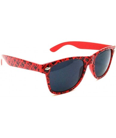Square Square Classic Cash Money Dollar Sign Retro Sunglasses - Red & Black Frame - CC18W2XZ5S0 $9.64