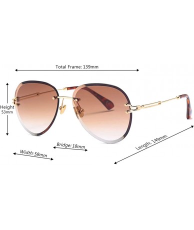 Rectangular Fashion Men's and Women's Round Resin Lenses Oversized Sunglasses UV400 - Brown - CS18NHONDDH $13.98
