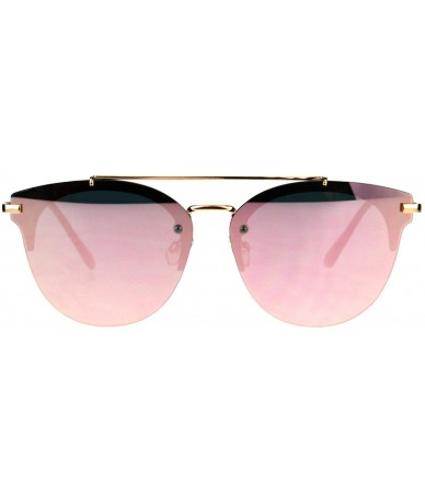 Rimless Round Rimless Half Rim Designer Mens Fashion Luxury Sunglasses - Gold Pink - CE189LIX092 $14.63