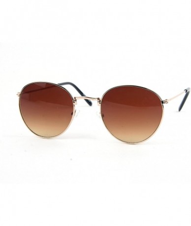 Round Vintage Round Sunglasses P2150 - Gold/Gradientbrown Lens - CO11OZ2XTS1 $12.73