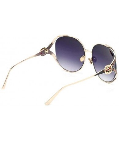 Aviator 2019 new retro sunglasses - ladies big frame metal frame sunglasses wild sunglasses - D - CN18SM9686Q $46.64