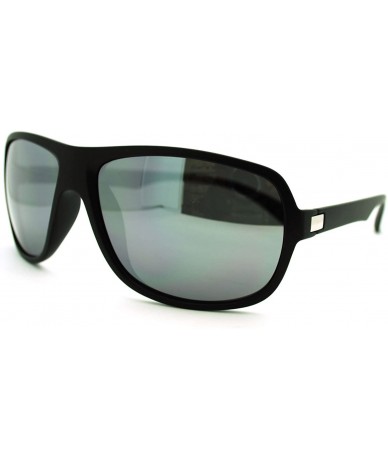 Oversized Mens Oversized Light Weight Warp Oval Sports Plastic Frame Sunglasses - Black Black Mirror - CS11JGQLMZN $7.58