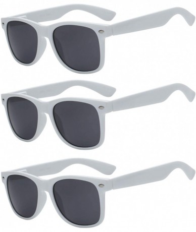 Rectangular Set of 3 pairs Retro Style Vintage Sunglasses Smoke Lens 3 Pack Colored - Smoke_lens_white_3_pairs - CD17YKUUQK9 ...