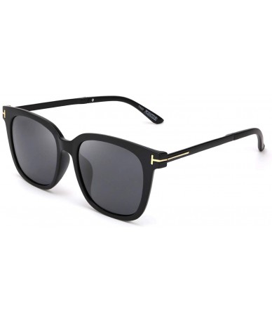 Wrap Retro Square Sunglasses TR90 Frame Men Women Polarized Sunglasses Boyfriend Style B2599 - Black - CT198HD25LH $13.87