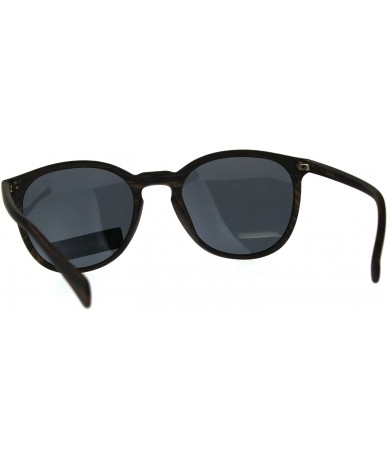 Round Polarized Antiglare Mens Keyhole Round Thin Horn Rim Sunglasses - Dark Wood Black - C318C53W3UY $10.63