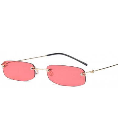 Oversized Sunglasses For Men Gold Metal Frame Black Small Rectangle Rimless Sunglasses - As Shown in Photo-2 - CT18W3ND2WS $2...