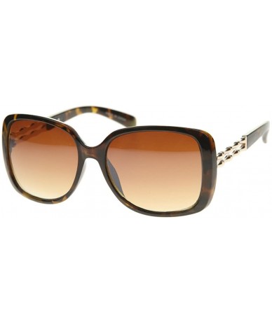 Rectangular Retro Fashion Rectangular Butterfly Frame Sunglasses S61NGSA28 - Brown - CK182XKI7E8 $9.29