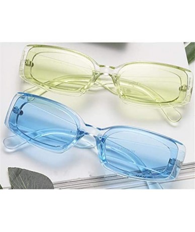 Cat Eye Sunglasses Fashion Rectangle Glasses Vintage - Blue - CC1989QW03N $32.81
