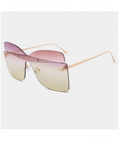 Butterfly Oversized Butterfly Shape Women Sunglasses Colorful Trimming Big Box Sun Glasses Pink - C3 - CE198UQRW7E $8.56