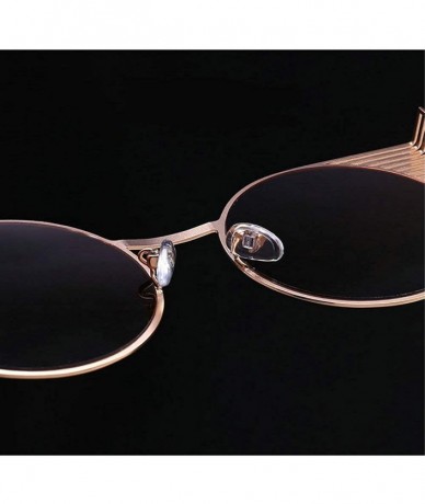 Round 2018 new fashion personality round frame metal frame unisex luxury brand designer sunglasses UV400 - Brown - CZ18M99652...