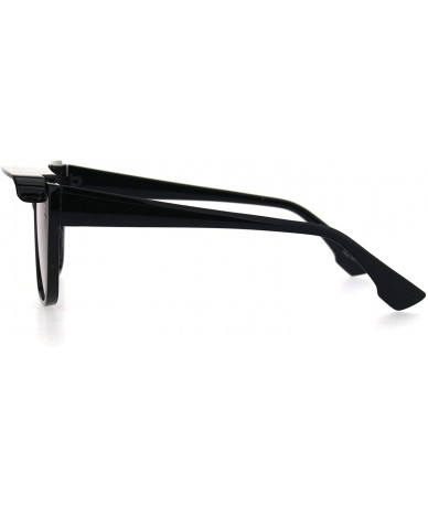 Rectangular Top Visor Shade Rectangular Plastic Racer Retro Funk Sunglasses - Black Pink - CN18I4G3WW6 $13.04