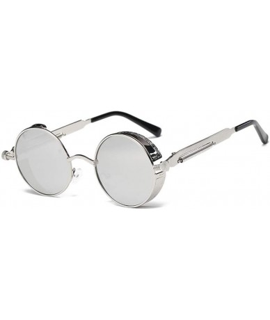 Round Metal Round Steampunk Sunglasses Men Designer Retro Frame Vintage Sunglasses UV400 - 8 - CB18R3XY9W8 $22.80