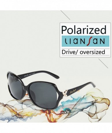 Round Polarized Oversized Women Sunglasses - Fashion Designer Sunglasses With Crystal Flower Pattern - Gradient Purple - C217...