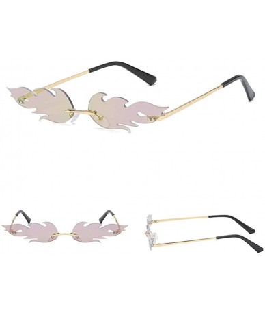 Wayfarer Man Women Irregular Flame Shape Sunglasses Glasses Vintage Retro Style - C - CL196DISCZ0 $7.44
