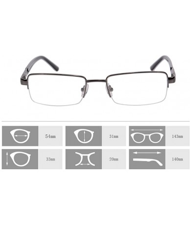Rectangular Metal Frame Blue Light Blocking Reading Glasses 1.56 Lenses-6334 - CN17YI0UQYN $12.78