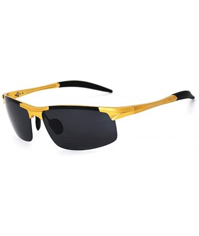 Sport Genuine quality Running Cycling sunglasses fashion polarized and UV400 ultra light Al-Mg - Black/Gold - C918GALXMD2 $17.95