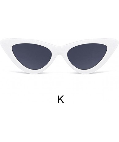 Oval Unisex Candy ColoredCat Eye Shades Integrated UV Sunglasses - K - CZ18G42LR4W $14.37