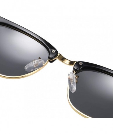 Semi-rimless Semi Rimless HD Polarized Sunglasses for Women Men Retro Sun Glasses UV400 Protection - D - CT197AZ00QY $16.83