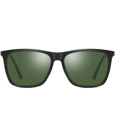 Oversized Unisex Square Polarized Sunglasses Stylish Aluminum Driving Sun Glasses - Green - C818YDAX48S $14.93