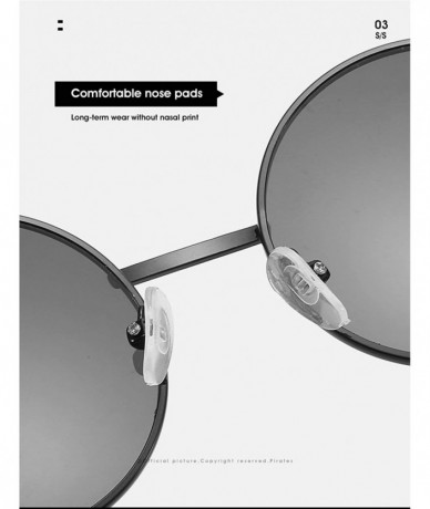 Oversized Vintage style Round Sunglasses for Unisex Metal PC UV 400 Protection Sunglasses - Black Grey - CW18SAT256C $13.48