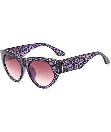 Oversized Retro cat eye sunglasses Oversized frame for Men Women UV Protection - Purple - CR18DWC8EMQ $22.30