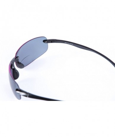 Rectangular Polarized Bifocal Reading Lightweight Sunglasses - Black - CS12MSDCREZ $30.12