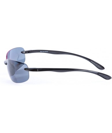 Rectangular Polarized Bifocal Reading Lightweight Sunglasses - Black - CS12MSDCREZ $30.12