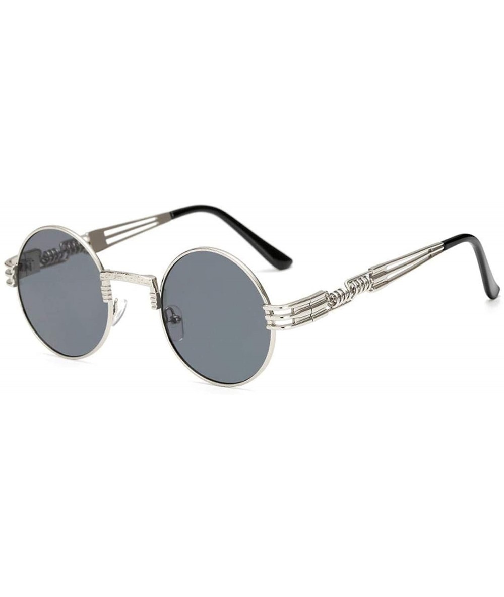 Steampunk Round Sunglasses Men's Women Retro Metal Frame Hip-hop Shades  Glasses